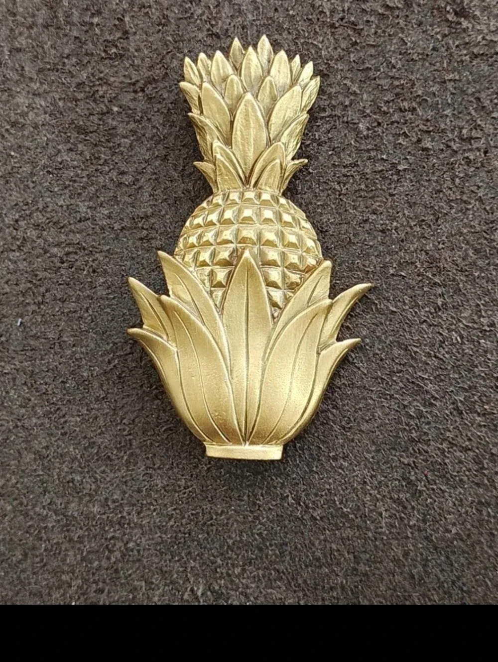 1980s Vintage Signed EI Gold Tone Pineapple Brooch